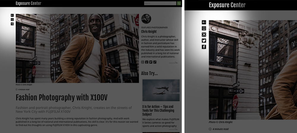 How To Use The FUJIFILM Exposure Center - Social media sharing