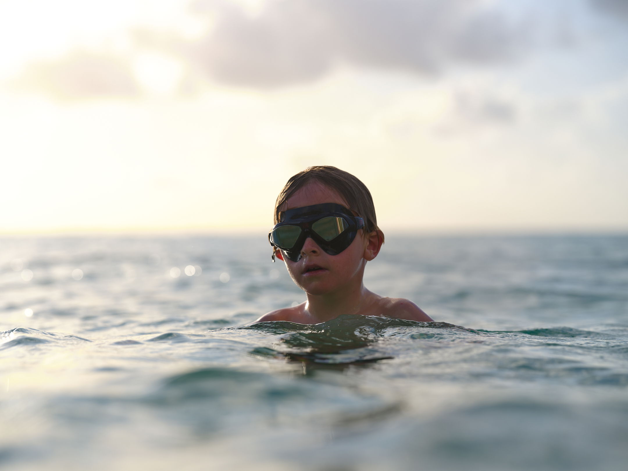 Child in the sea