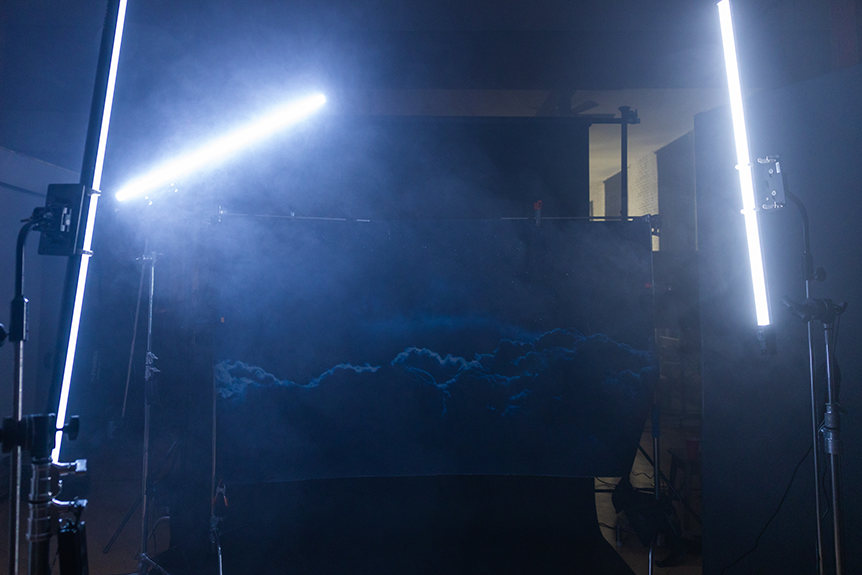 staging backdrops with light blue photography