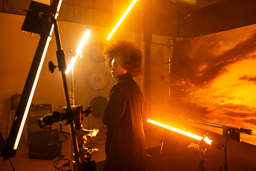Backdrop in photography orange